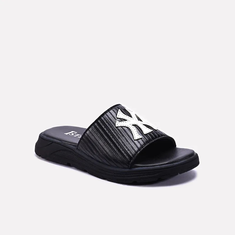 Black Kids Casual Slippers