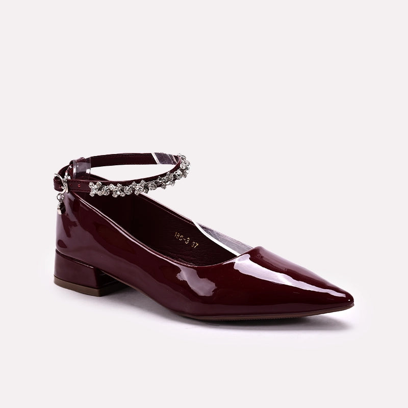 Fancy Court Shoes Maroon 0450154