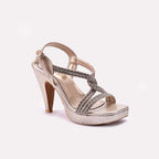 Gold Pointed Heel Sandals 0421443