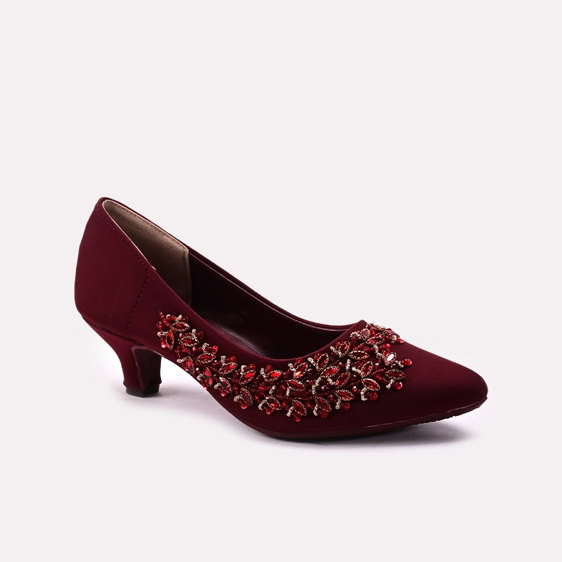 Bridal Court Shoes Maroon 0450056