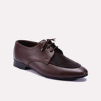 Brown Velvet Derby Shoes 0111319