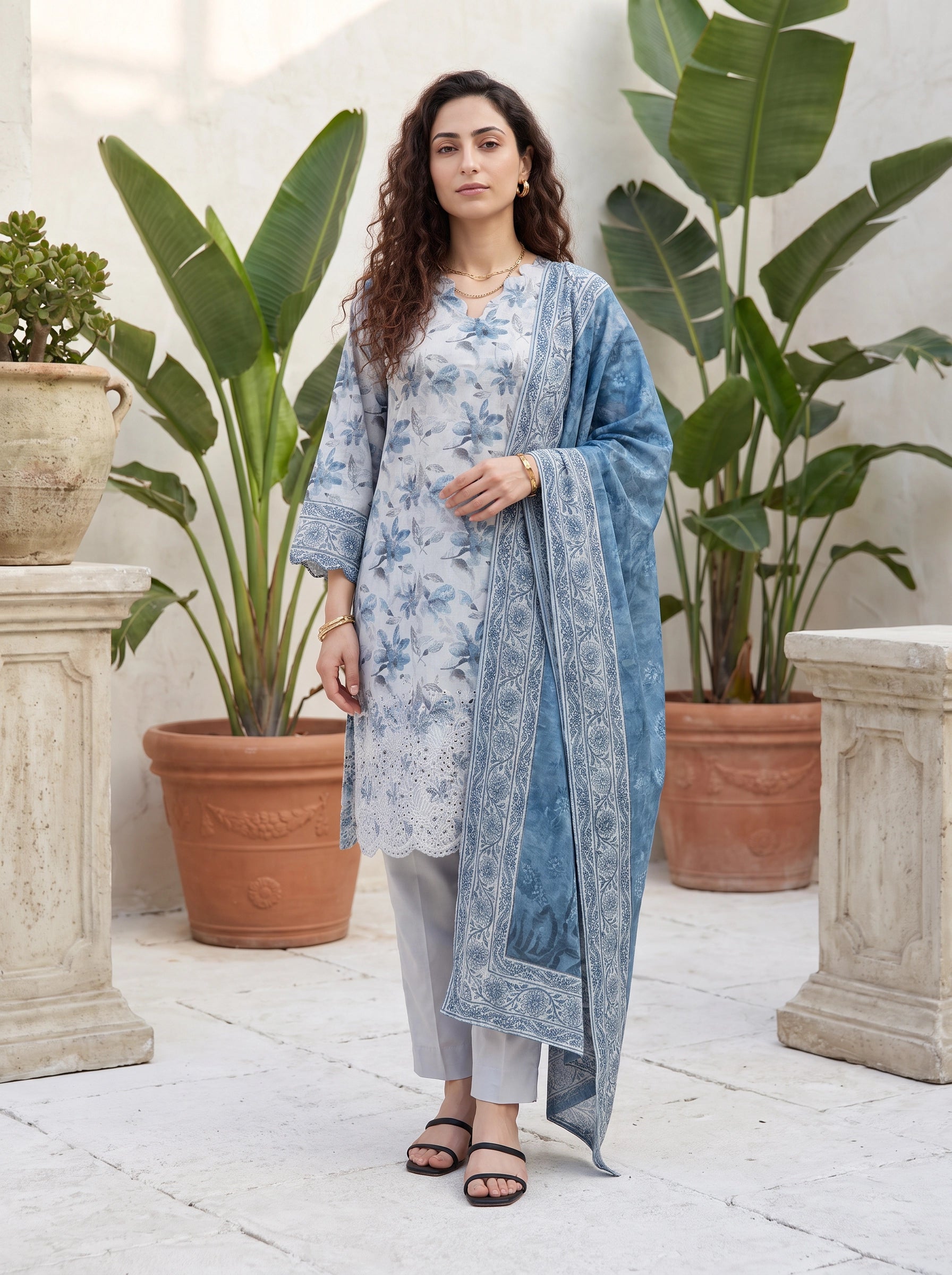 Amara - 3 Piece Stitched Lawn Suit 15D0097