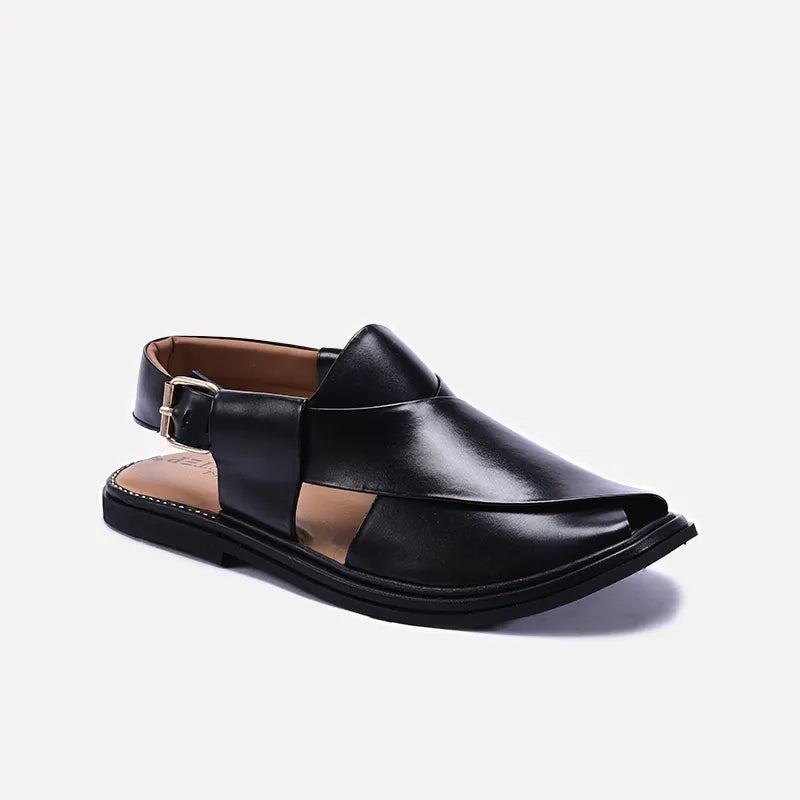 Black Kaptan Peshawari Sandal 0140745