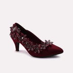 Bridal Court Shoes Maroon 0450069