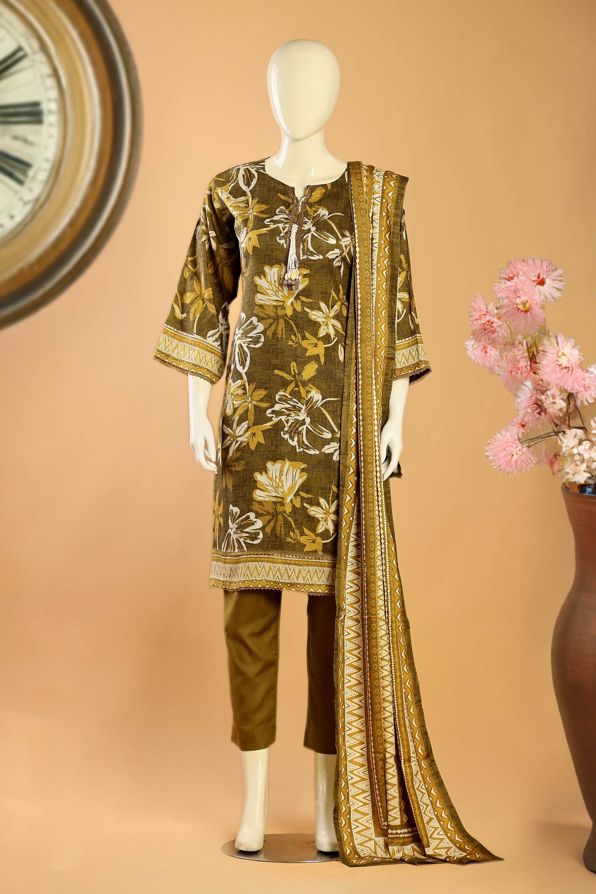 3 Piece Stitched Lawn Suit