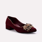 Bridal Court Shoes Maroon 0450068