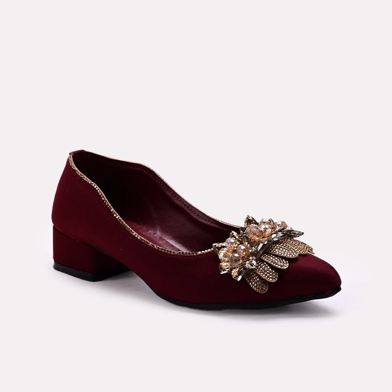 Bridal Court Shoes Maroon 0450068