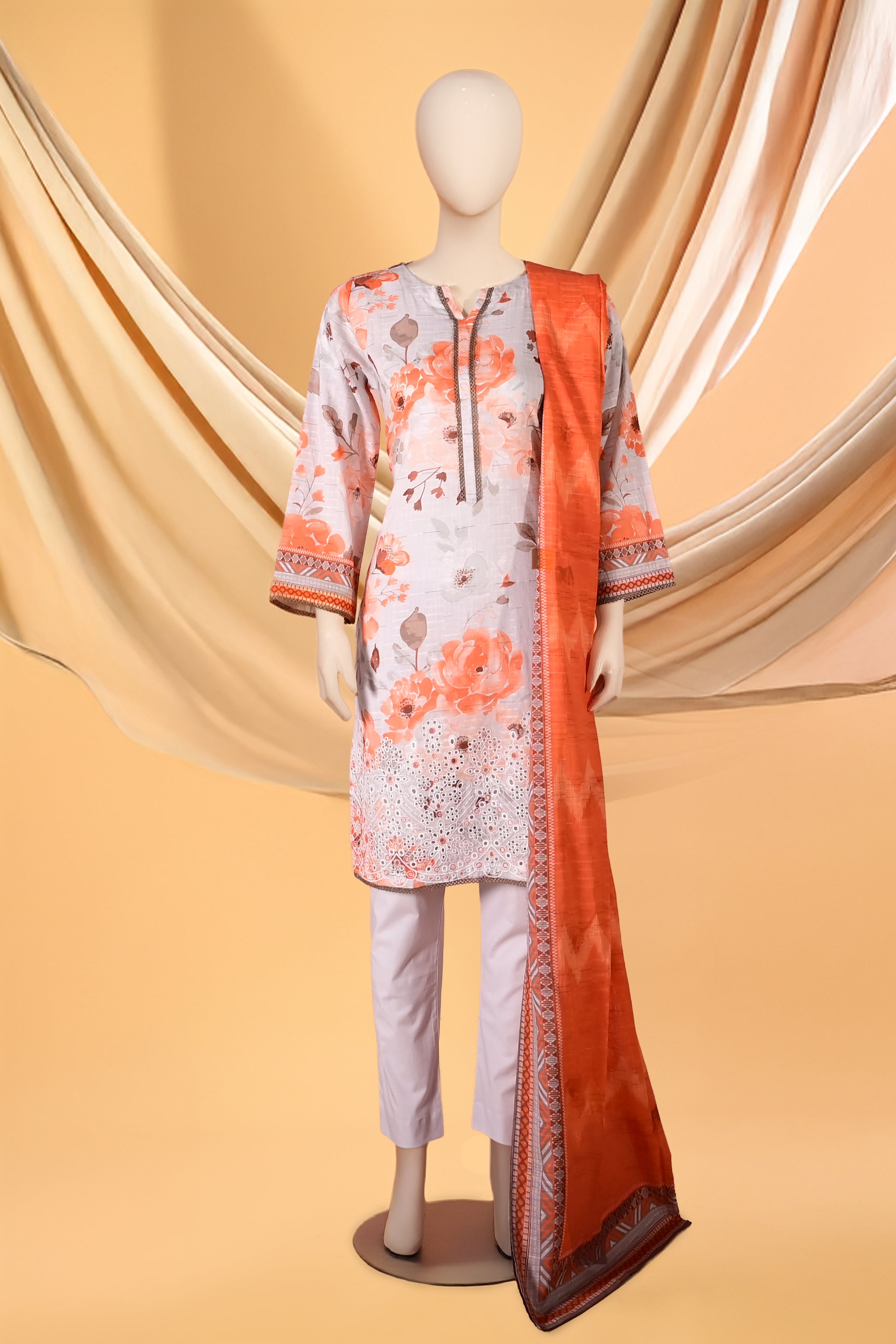 Zesty Bloom – 3 Piece Lawn Stitched Suit 15D0163