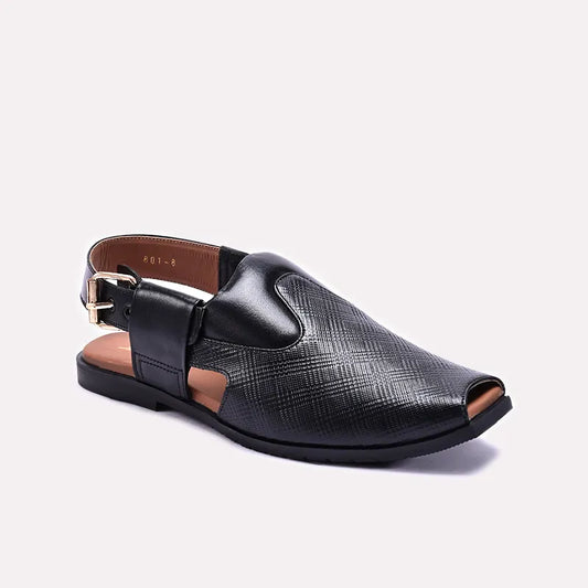 Black Comfy Peshawari Sandals 0141124