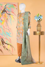 Marigold-3 Piece Cotton Stitched Suit-15D0111