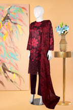 Berry Blaze - 3 Piece Cotton Stitched Suit-15D0137