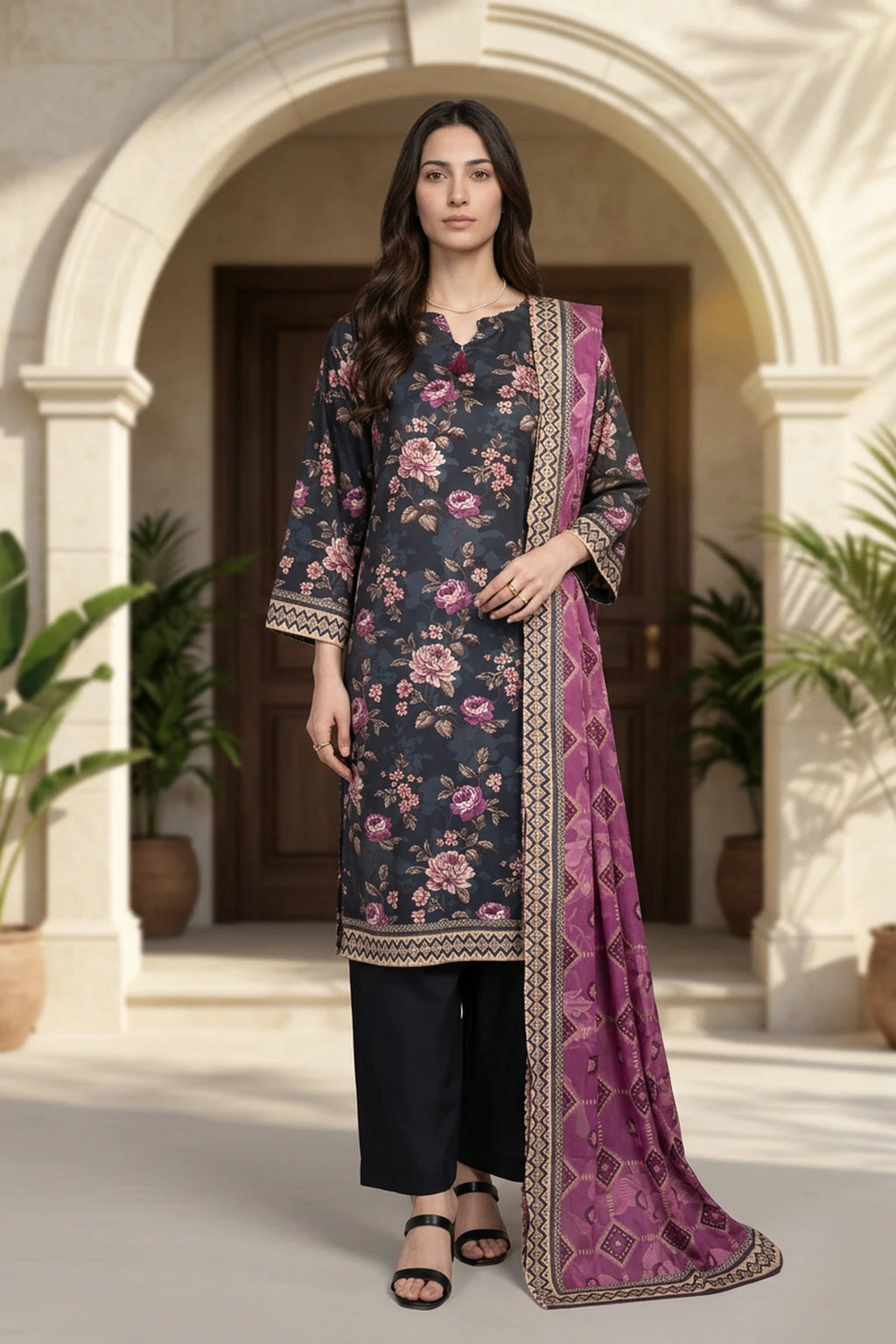 Tavira Tales – 3 Piece Stitched Viscose Linen Suit 1512305