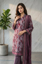 Neravia – 3 Piece Stitched Viscose Linen Suit 1512307