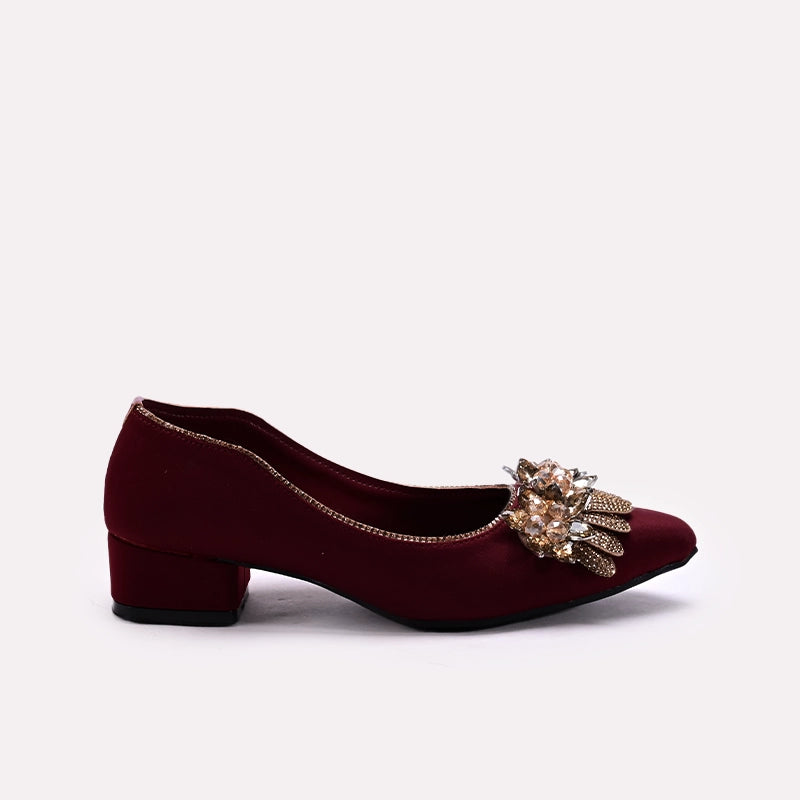 Bridal Court Shoes Maroon 0450068