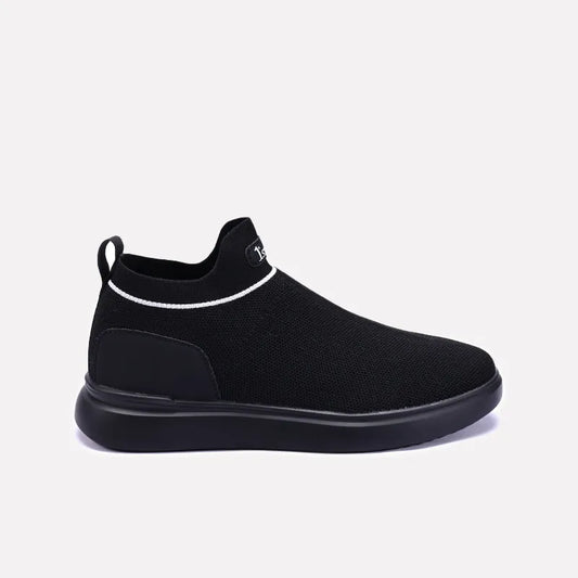 Black Ankle High Slip On Sneakers 0120570