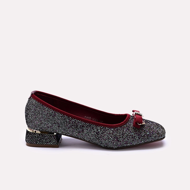 Fancy Court Shoes Maroon 0450169