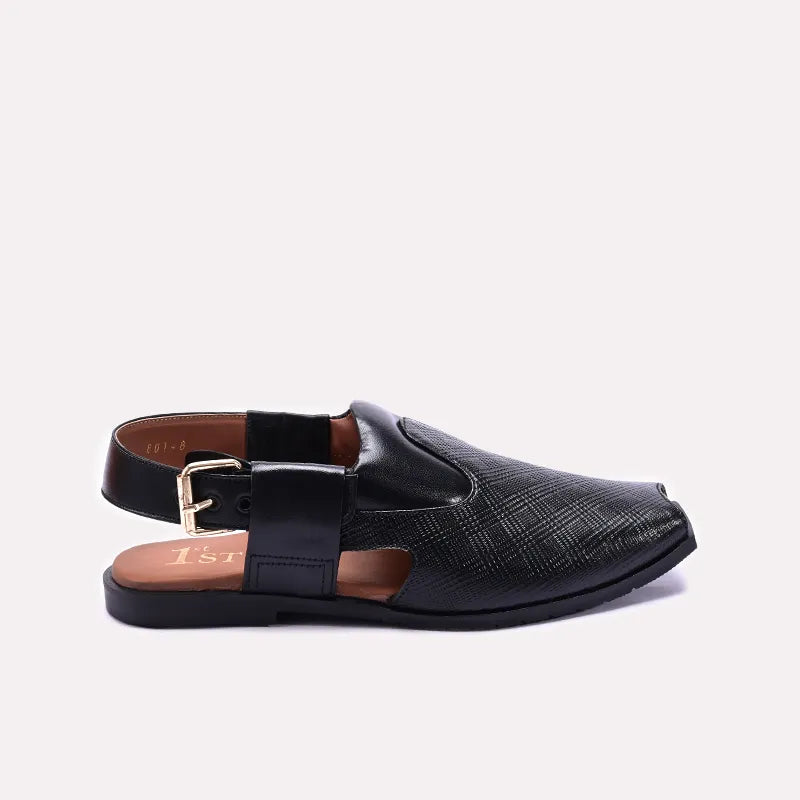 Black Comfy Peshawari Sandals 0141124
