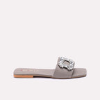 Gray Fancy Flat Slippers 0412813