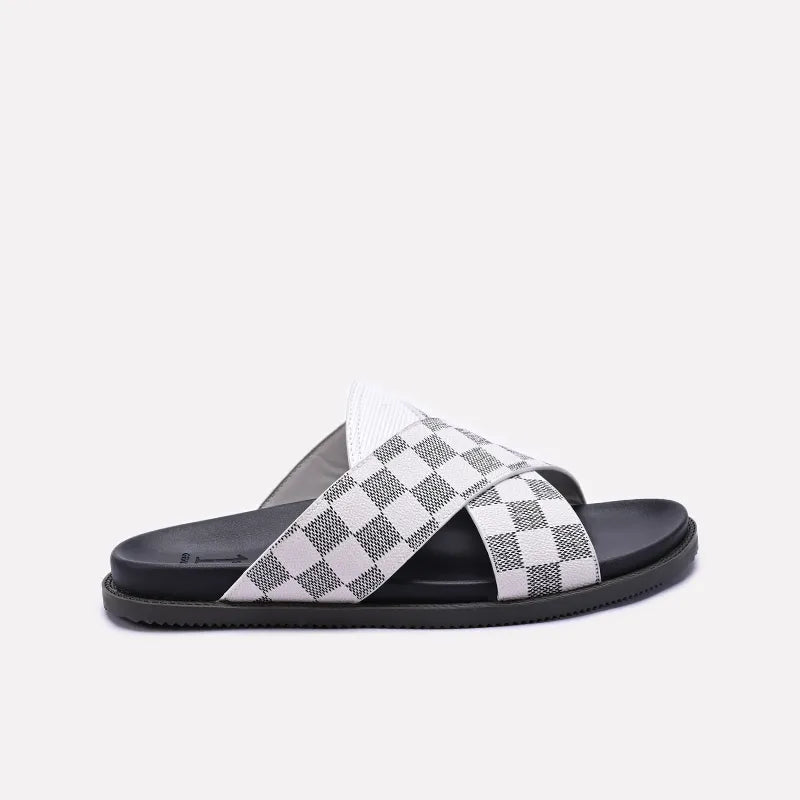 White Casual Criss Cross Slippers 0151124