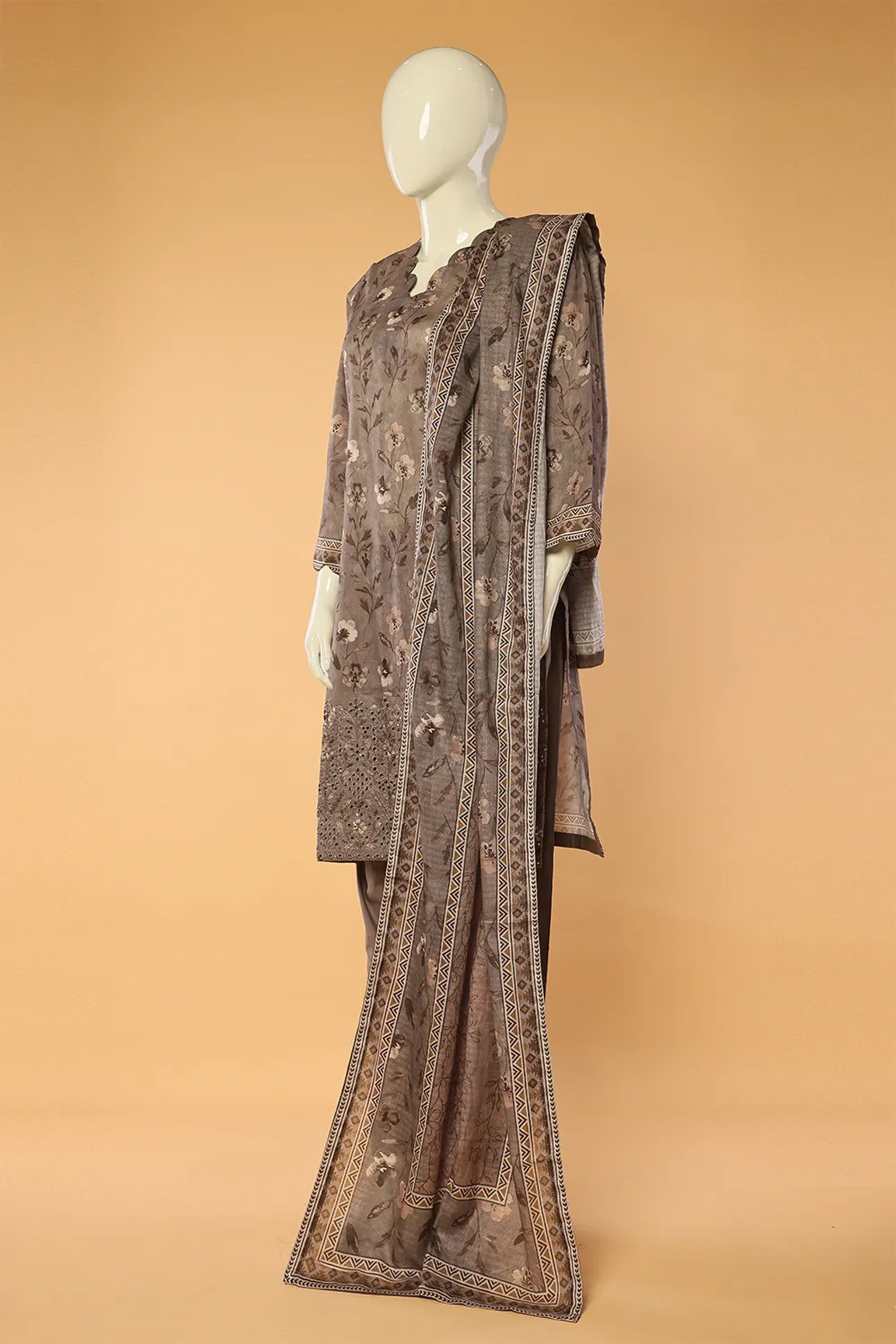 Gulnaar - 3 Piece Stitched Lawn Suit 15D0096