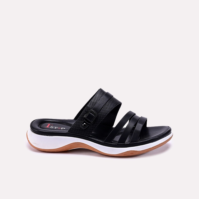 Black Comfy Casual Slippers 0412736