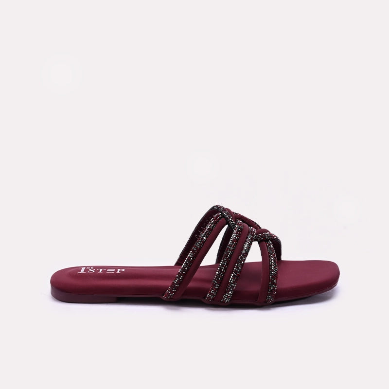 Maroon Womens Fancy Slippers 0412944