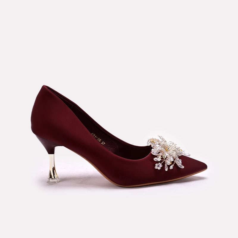 Fancy Court Shoes Maroon 0450161