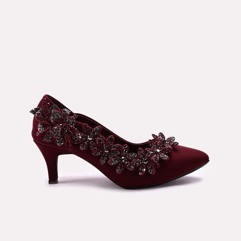 Bridal Court Shoes Maroon 0450069