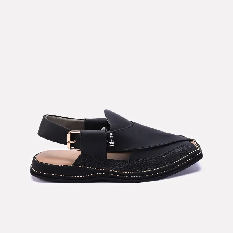 mens Black Peshawari Chappal