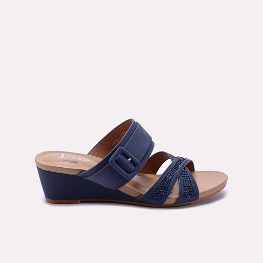 Blue Fancy Heel Slippers 0413226