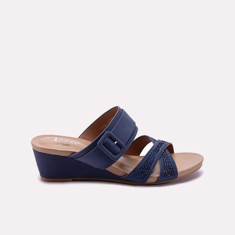 Blue Fancy Heel Slippers 0413226