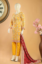 Golden Gleam - 3 Piece Stitched Lawn Suit 15R1119