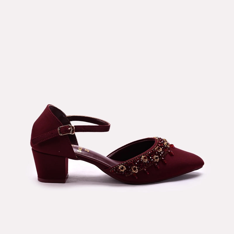 Bridal Court Shoes Maroon 0450050