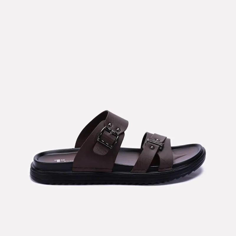 Mens Brown Casual Slippers