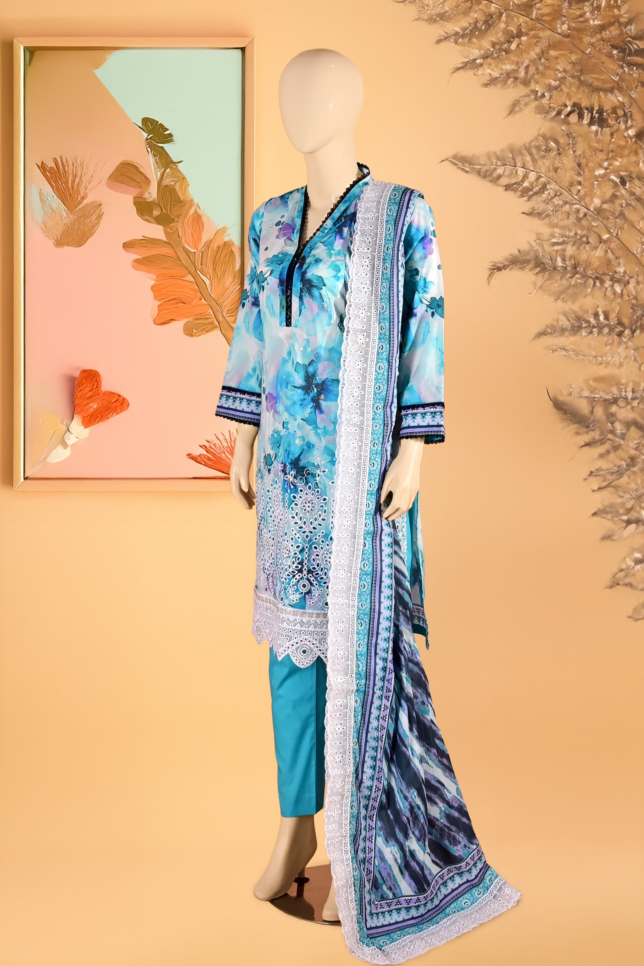 Serenelle – 3 Piece Stitched Lawn Suit 15R1145