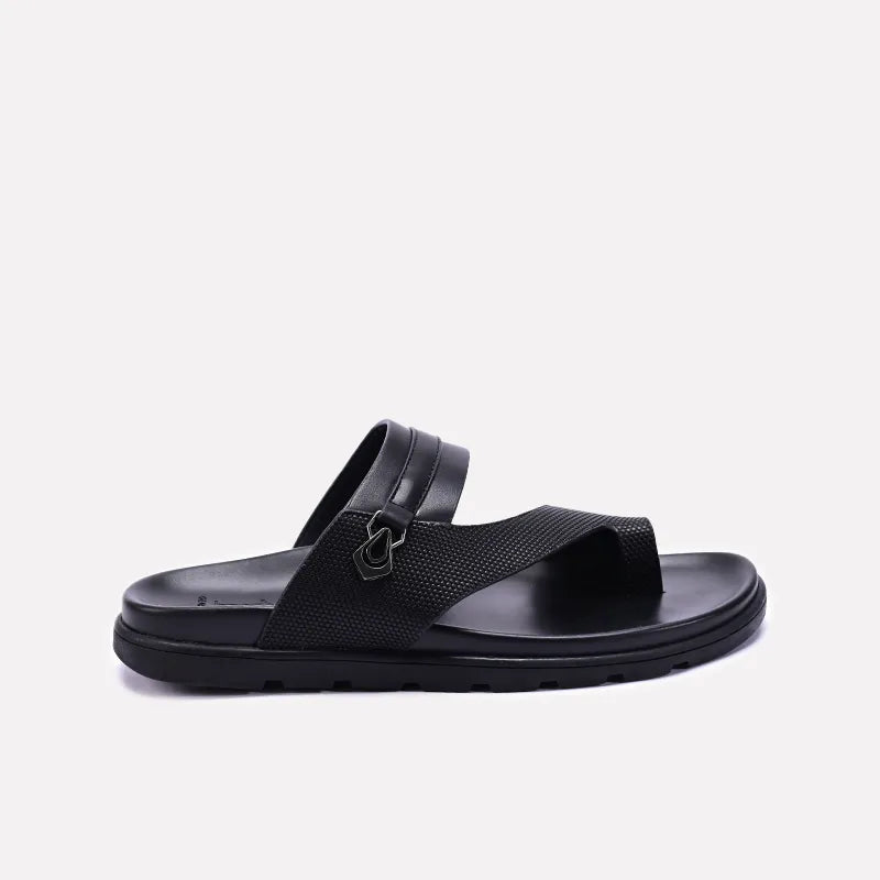 Black Comfy Casual Slippers Men 0151127