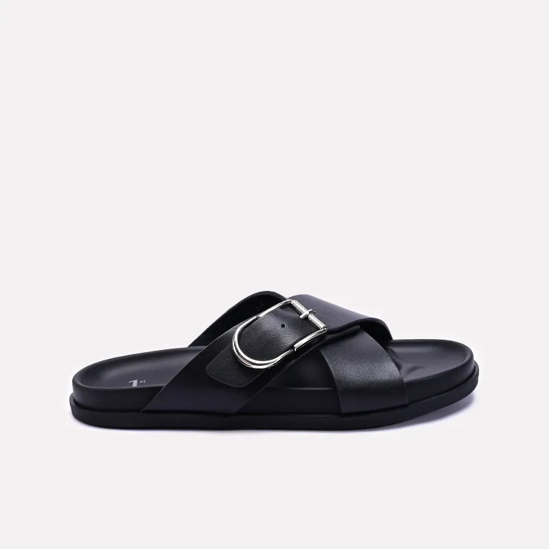 Black Criss Cross Casual Slides 0151111