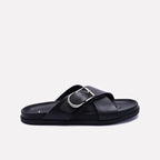 Black Criss Cross Casual Slides 0151111