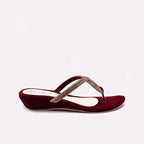 Maroon Womens Fancy Slippers 0413075