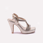 Gold Pointed Heel Sandals 0421443