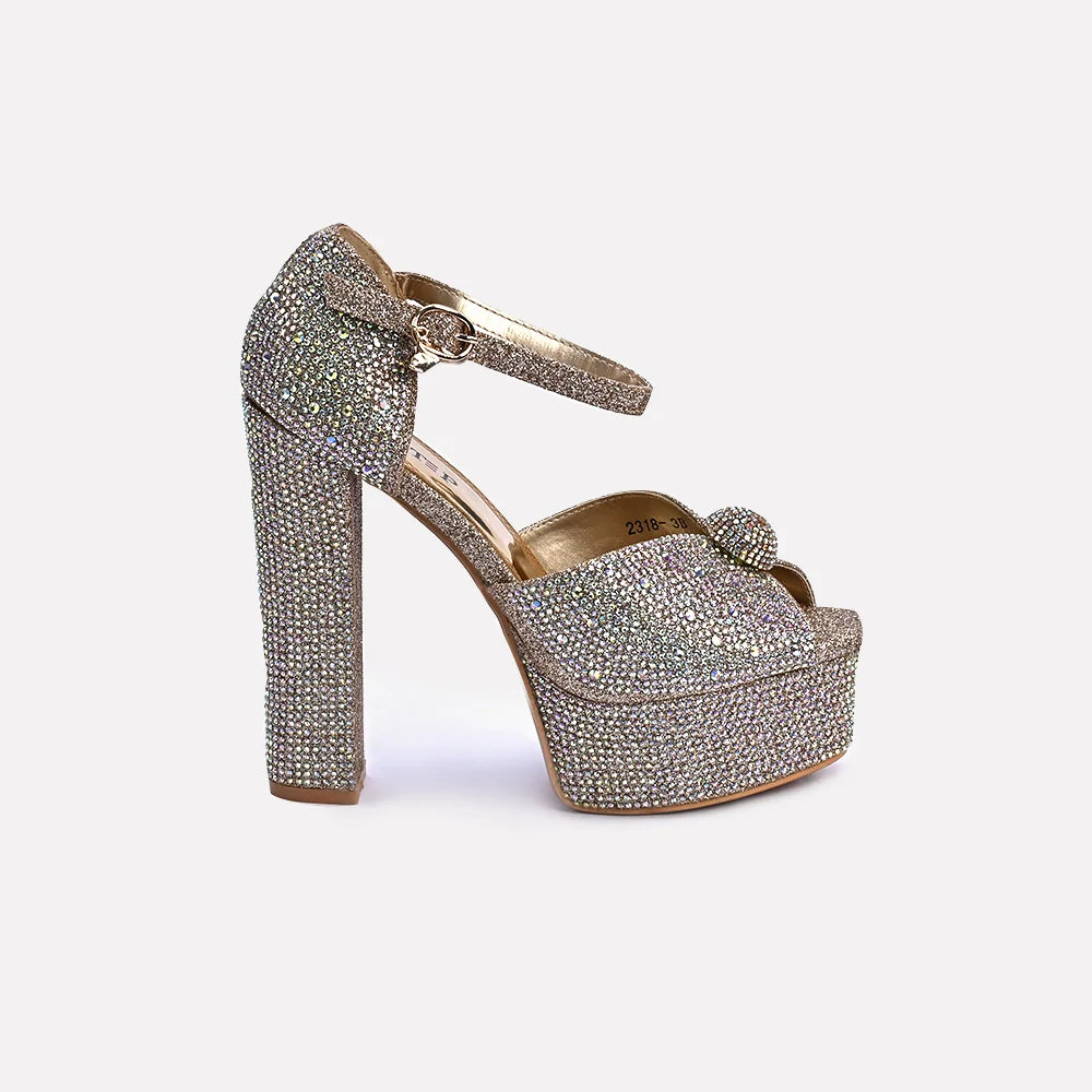 Gold glitter platform sales shoes