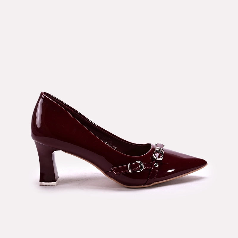 Fancy Court Shoes Maroon 0450163