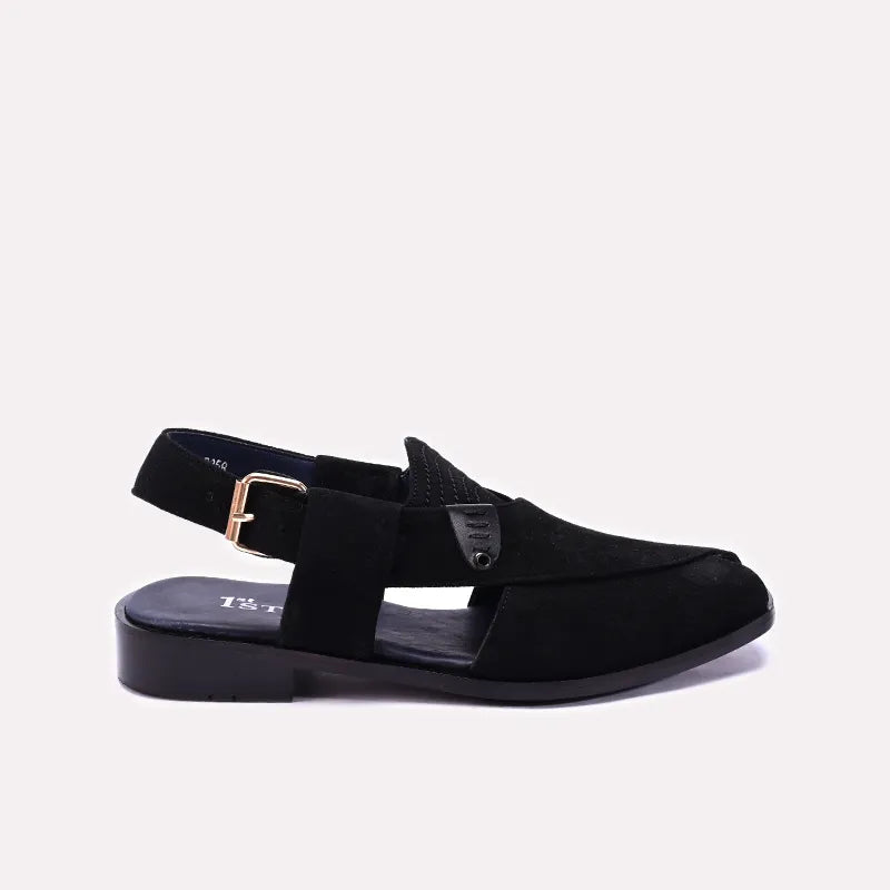 Black Velvet Peshawari Chappals 0141154