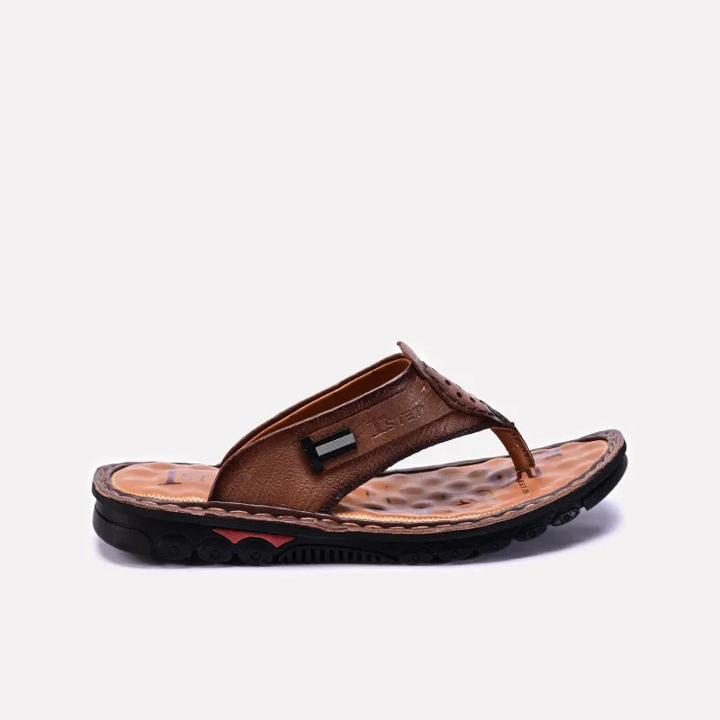 Mens Brown Casual Flip Flops