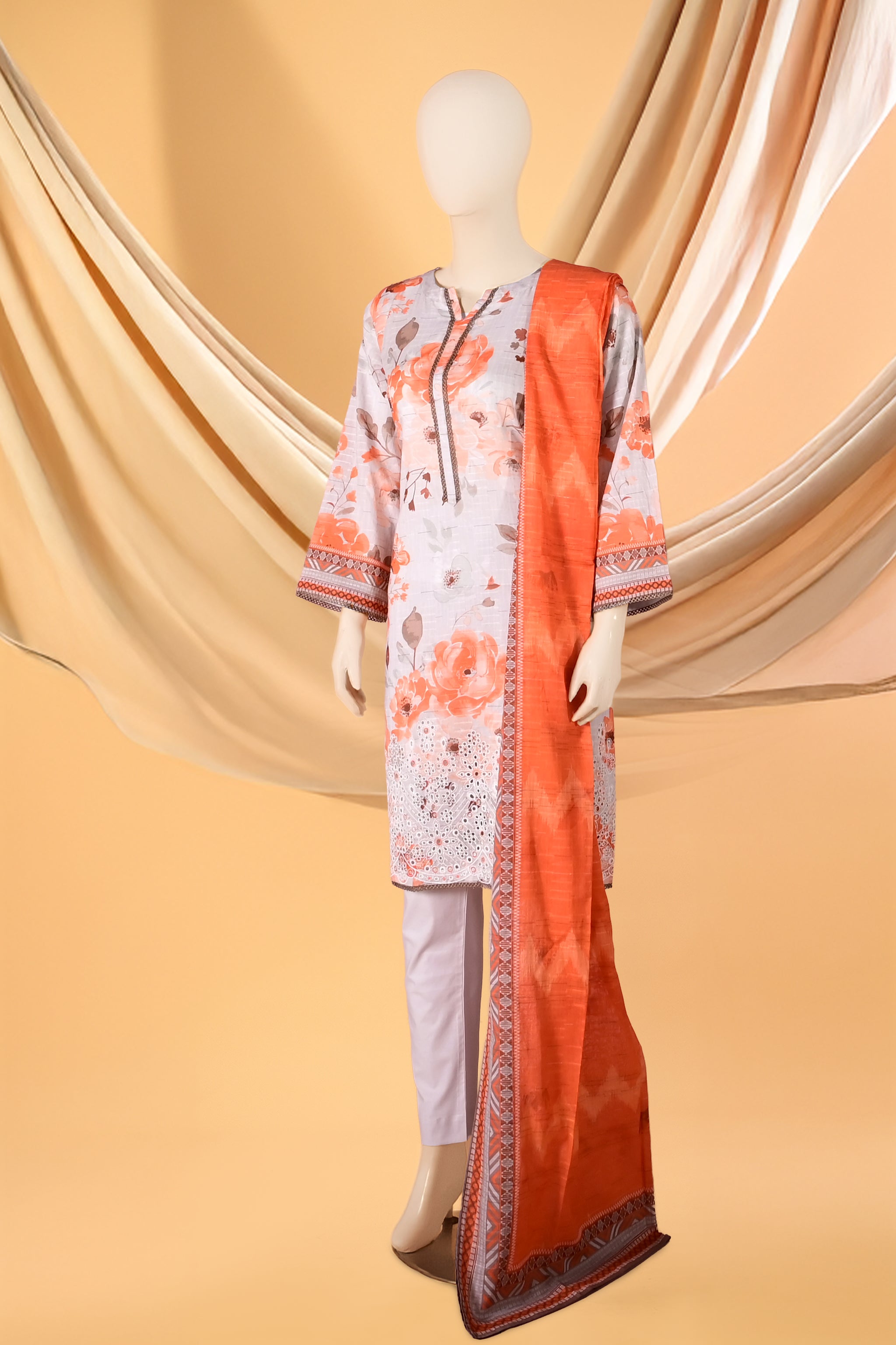 Zesty Bloom – 3 Piece Lawn Stitched Suit 15D0163