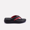 Mens Black Plushy Sports Flip Flops