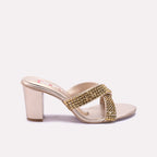 Gold Bridal Heel Slippers 0421334