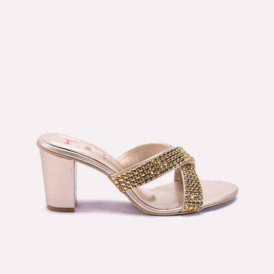 Gold Bridal Heel Slippers 0421334