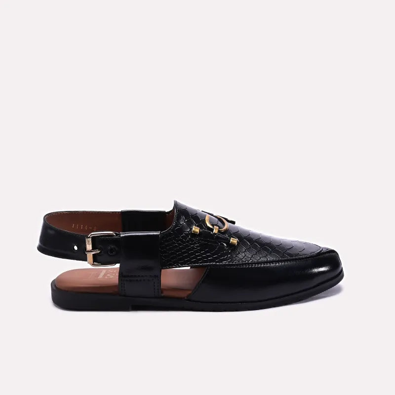 Black Mens Peshawari Sandals 0141130