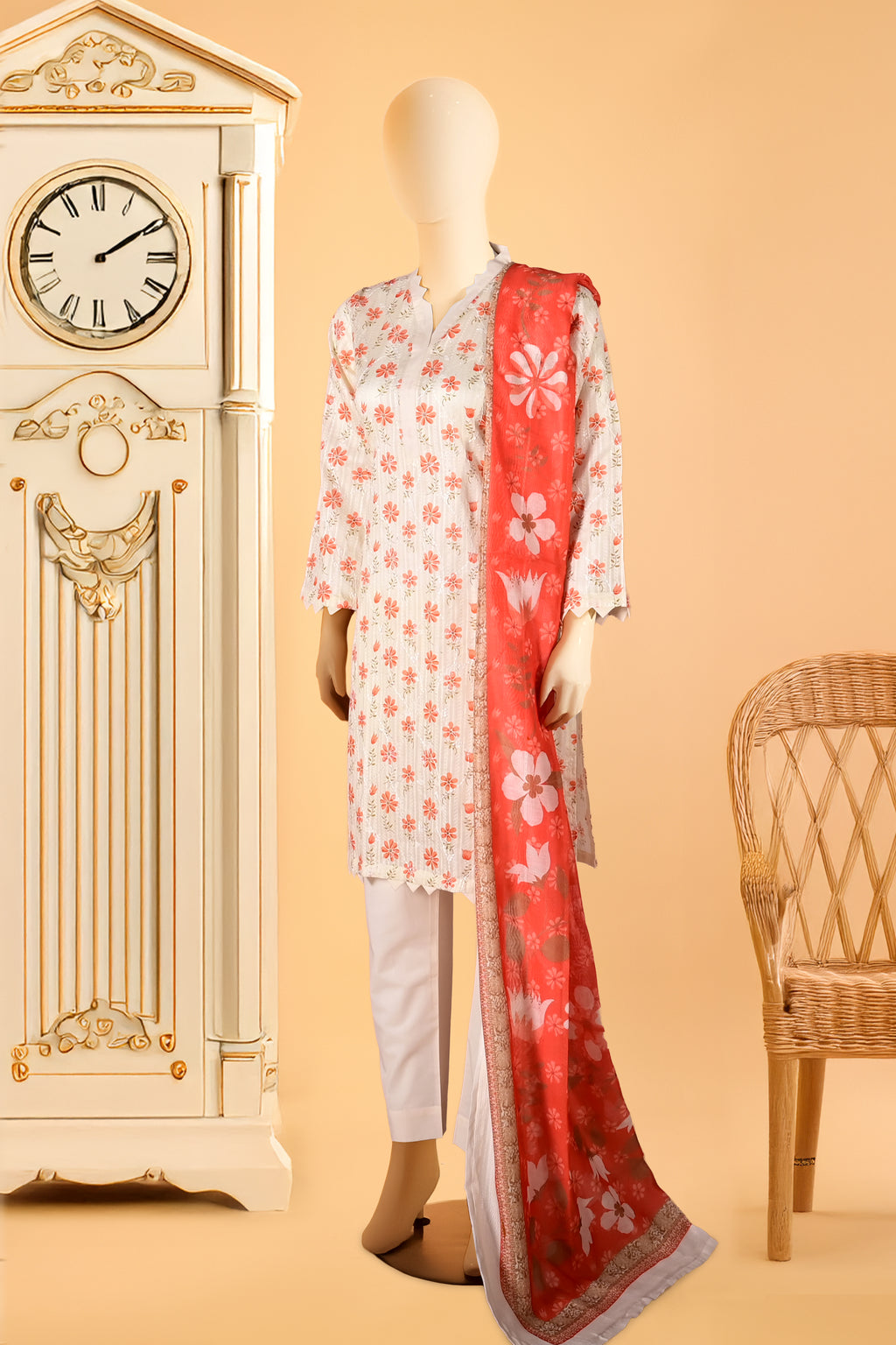 Amber Blossom - 3 Piece Stitched Lawn Suit  15D0160